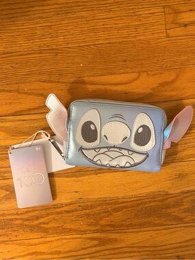 Disney Blue Stitch Face Wallet with Pink Ear Accents